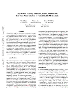 Deep Motion Masking for Secure, Usable, and Scalable Real-Time
  Anonymization of Virtual Reality Motion Data