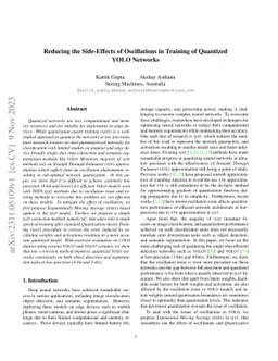 Reducing the Side-Effects of Oscillations in Training of Quantized YOLO
  Networks