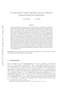 Covering Number of Real Algebraic Varieties and Beyond: Improved Bounds and Applications