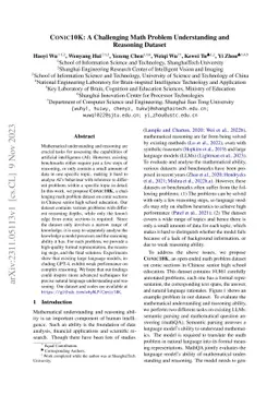 Conic10K: A Challenging Math Problem Understanding and Reasoning Dataset