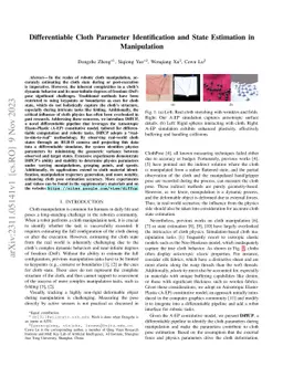 Differentiable Cloth Parameter Identification and State Estimation in
  Manipulation