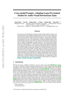 Cross-modal Prompts: Adapting Large Pre-trained Models for Audio-Visual
  Downstream Tasks