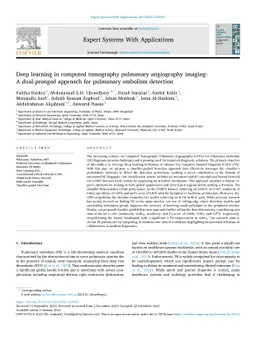 Deep learning in computed tomography pulmonary angiography imaging: a
  dual-pronged approach for pulmonary embolism detection