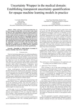 Uncertainty Wrapper in the medical domain: Establishing transparent
  uncertainty quantification for opaque machine learning models in practice