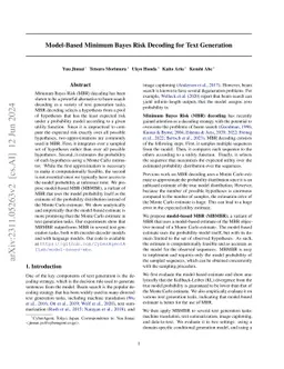 Model-Based Minimum Bayes Risk Decoding for Text Generation