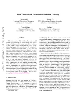 Data Valuation and Detections in Federated Learning