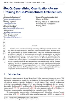 RepQ: Generalizing Quantization-Aware Training for Re-Parametrized
  Architectures
