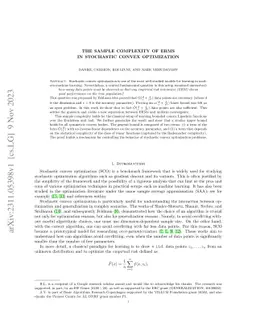 The Sample Complexity Of ERMs In Stochastic Convex Optimization