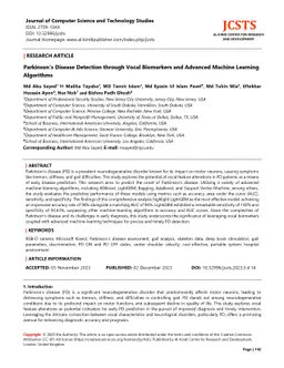 Parkinson's Disease Detection through Vocal Biomarkers and Advanced
  Machine Learning Algorithms