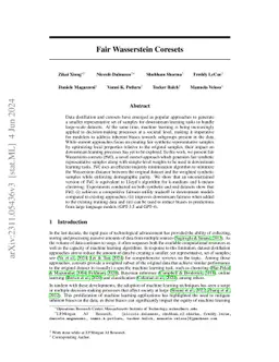 Fair Wasserstein Coresets