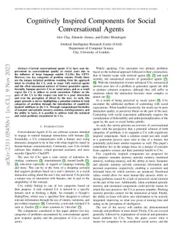 Cognitively Inspired Components for Social Conversational Agents