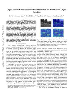 Object-centric Cross-modal Feature Distillation for Event-based Object
  Detection