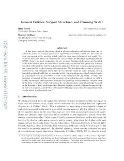 General Policies, Subgoal Structure, and Planning Width