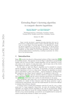 Extending Regev's factoring algorithm to compute discrete logarithms