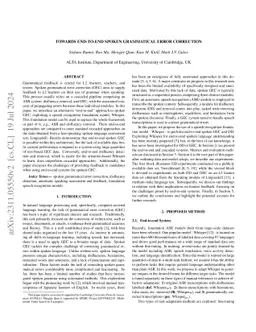 Towards End-to-End Spoken Grammatical Error Correction