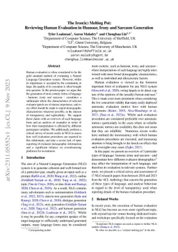 The Iron(ic) Melting Pot: Reviewing Human Evaluation in Humour, Irony
  and Sarcasm Generation