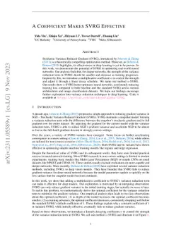 A Coefficient Makes SVRG Effective