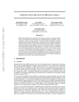 Sorting Out Quantum Monte Carlo