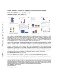 Conversational AI Threads for Visualizing Multidimensional Datasets