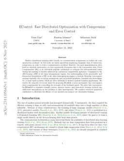 EControl: Fast Distributed Optimization with Compression and Error
  Control