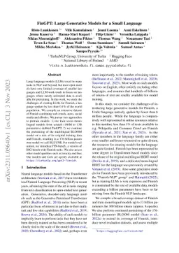 FinGPT: Large Generative Models for a Small Language