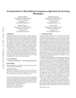 An Experiment in Retrofitting Competency Questions for Existing
  Ontologies