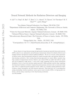 Neural Network Methods for Radiation Detectors and Imaging