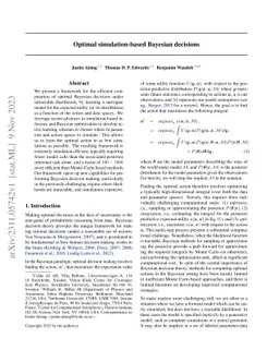 Optimal simulation-based Bayesian decisions