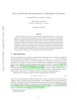 Step and Smooth Decompositions as Topological Clustering