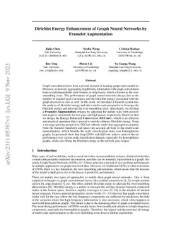 Dirichlet Energy Enhancement of Graph Neural Networks by Framelet
  Augmentation