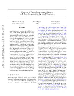 Structured Transforms Across Spaces with Cost-Regularized Optimal
  Transport