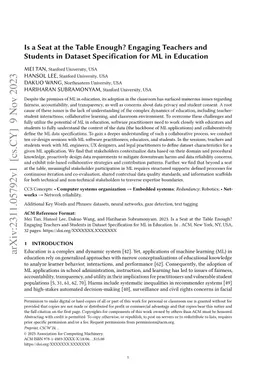 Is a Seat at the Table Enough? Engaging Teachers and Students in Dataset
  Specification for ML in Education