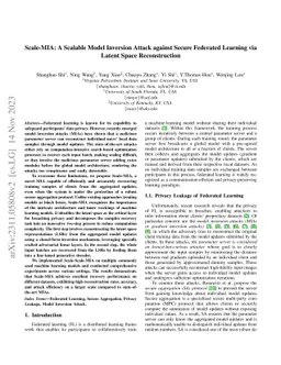 Scale-MIA: A Scalable Model Inversion Attack against Secure Federated
  Learning via Latent Space Reconstruction