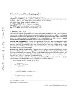 Robust Constant-Time Cryptography