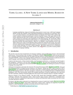 Tamil-Llama: A New Tamil Language Model Based on Llama 2