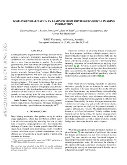 Domain Generalization by Learning from Privileged Medical Imaging
  Information