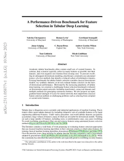 A Performance-Driven Benchmark for Feature Selection in Tabular Deep
  Learning