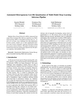 Automated Heterogeneous Low-Bit Quantization of Multi-Model Deep
  Learning Inference Pipeline