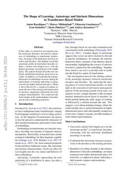 The Shape of Learning: Anisotropy and Intrinsic Dimensions in
  Transformer-Based Models