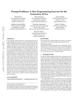 Prompt Problems: A New Programming Exercise for the Generative AI Era