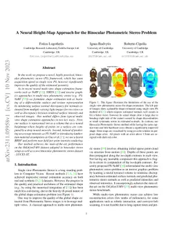 A Neural Height-Map Approach for the Binocular Photometric Stereo
  Problem