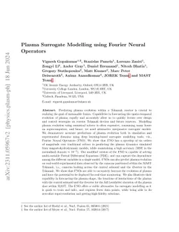 Plasma Surrogate Modelling using Fourier Neural Operators