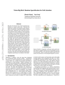 Vision Big Bird: Random Sparsification for Full Attention