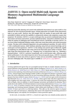 JARVIS-1: Open-World Multi-task Agents with Memory-Augmented Multimodal
  Language Models