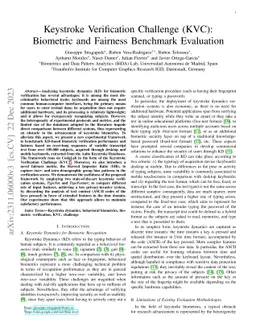 Keystroke Verification Challenge (KVC): Biometric and Fairness Benchmark
  Evaluation
