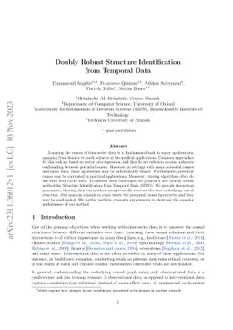 Double Machine Learning Based Structure Identification from Temporal Data