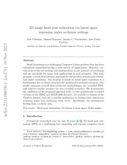 2D Image head pose estimation via latent space regression under
  occlusion settings