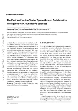 The First Verification Test of Space-Ground Collaborative Intelligence
  via Cloud-Native Satellites