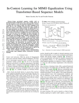 In-Context Learning for MIMO Equalization Using Transformer-Based
  Sequence Models