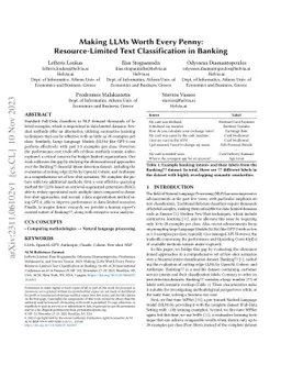 Making LLMs Worth Every Penny: Resource-Limited Text Classification in
  Banking